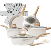 CAROTE pots and pans set, Nonstick 12 Pcs Ceramic Cookware Set