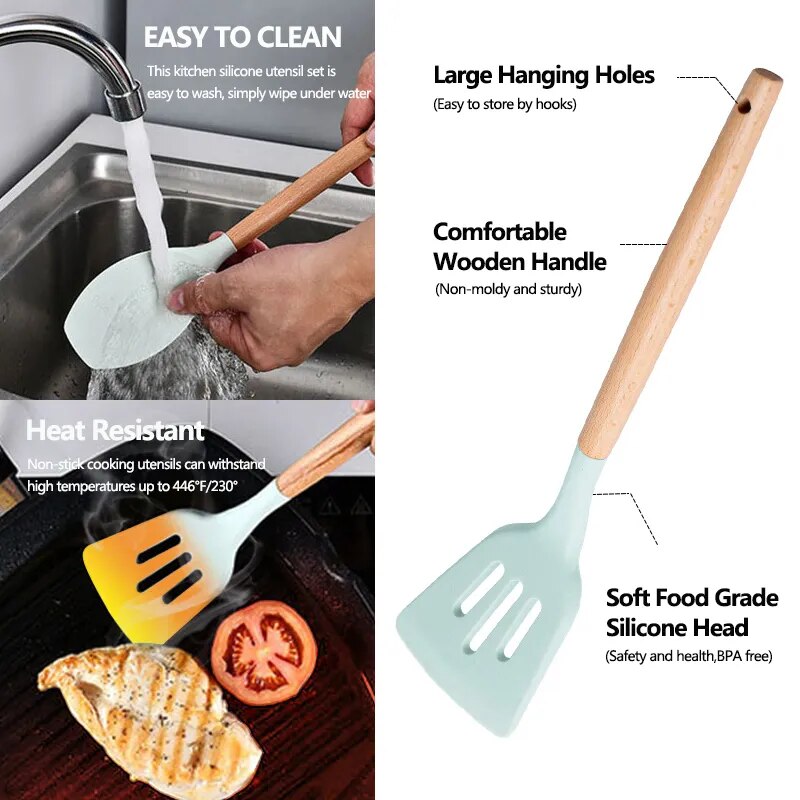 34-Piece Silicone Kitchen Utensil Set