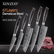 XINZUO 67-Layer Damascus Knife Set