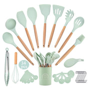 34-Piece Silicone Kitchen Utensil Set