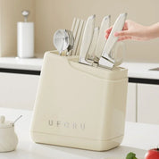 Multi-Functional Kitchen Knife Holder & Utensil Rack - Cutlery Organizer with Drainage for Spoons, Forks, Knives, and More