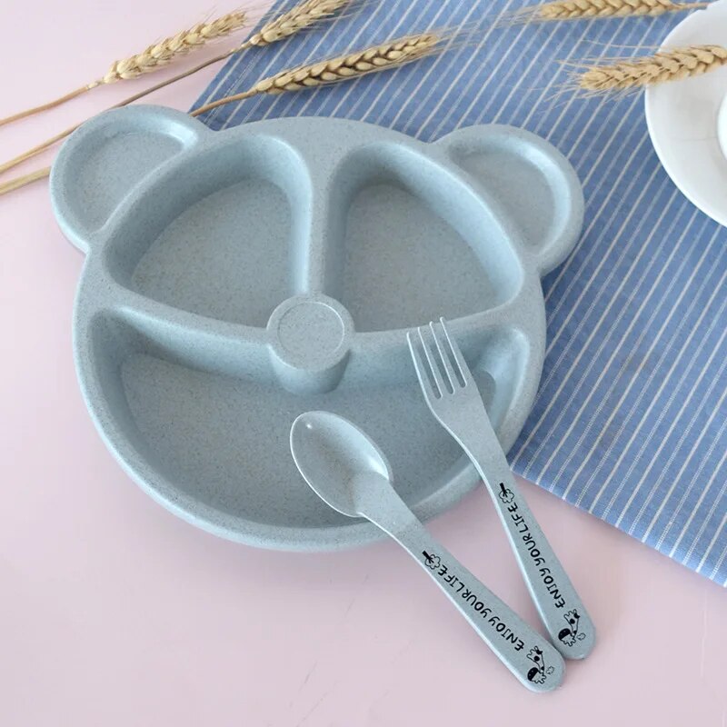 3Pcs/Set Baby Anti-hot Training Dinner Plate