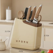 Multi-Functional Kitchen Knife Holder & Utensil Rack - Cutlery Organizer with Drainage for Spoons, Forks, Knives, and More