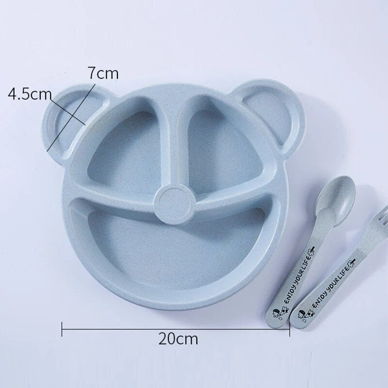 3Pcs/Set Baby Anti-hot Training Dinner Plate