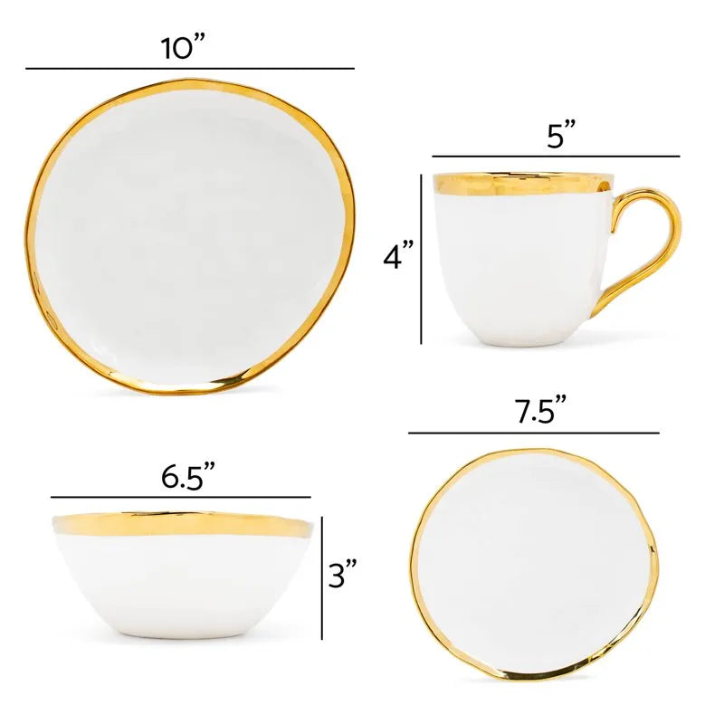 16-Piece Bubble Ceramic Dinnerware